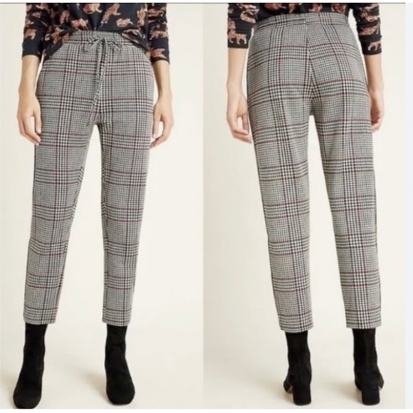 Anthropologie Plaid Pull-On Dickens Trouser Joggers - Picture 1 of 7